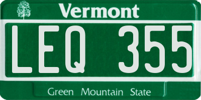 VT license plate LEQ355