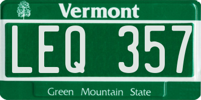VT license plate LEQ357