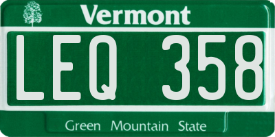 VT license plate LEQ358
