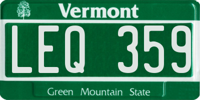 VT license plate LEQ359
