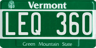 VT license plate LEQ360