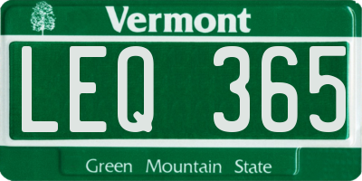 VT license plate LEQ365