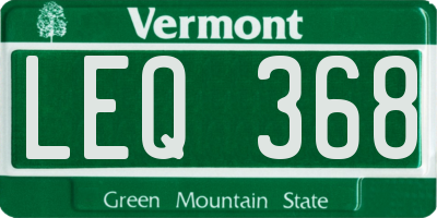 VT license plate LEQ368