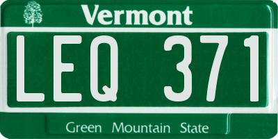 VT license plate LEQ371