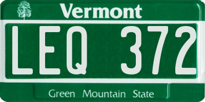VT license plate LEQ372