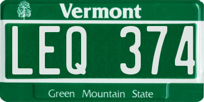 VT license plate LEQ374