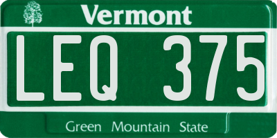 VT license plate LEQ375