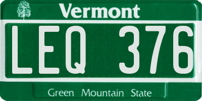 VT license plate LEQ376