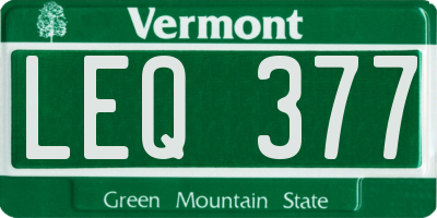 VT license plate LEQ377