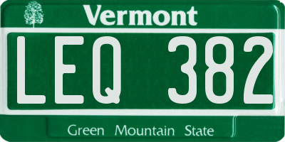 VT license plate LEQ382