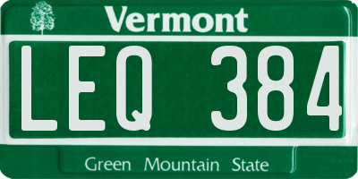 VT license plate LEQ384