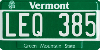 VT license plate LEQ385