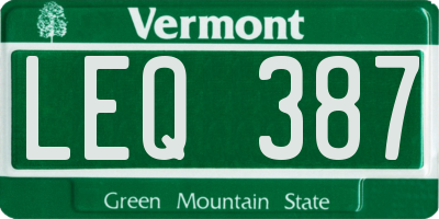 VT license plate LEQ387
