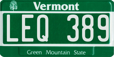 VT license plate LEQ389
