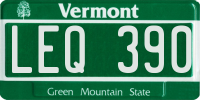 VT license plate LEQ390