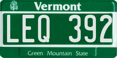 VT license plate LEQ392