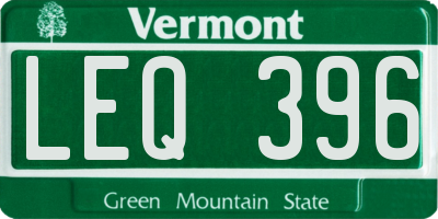VT license plate LEQ396
