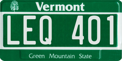 VT license plate LEQ401