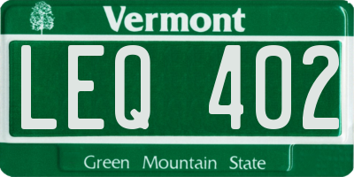VT license plate LEQ402