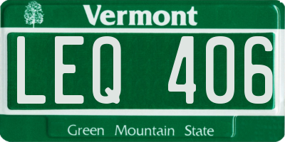 VT license plate LEQ406