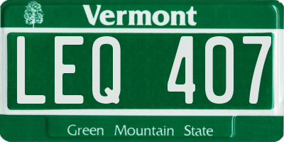 VT license plate LEQ407