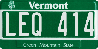 VT license plate LEQ414