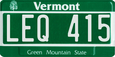 VT license plate LEQ415