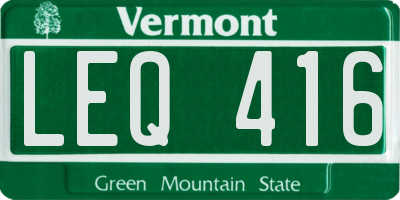 VT license plate LEQ416