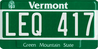 VT license plate LEQ417