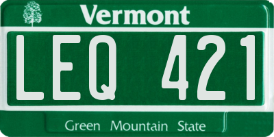 VT license plate LEQ421