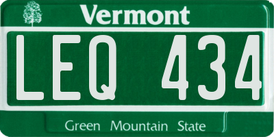 VT license plate LEQ434