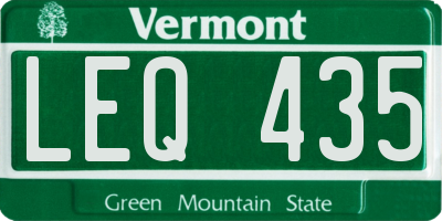 VT license plate LEQ435