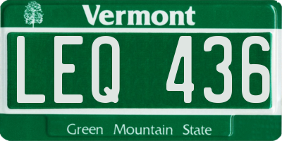 VT license plate LEQ436
