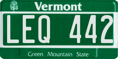 VT license plate LEQ442