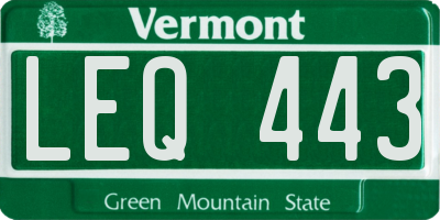 VT license plate LEQ443