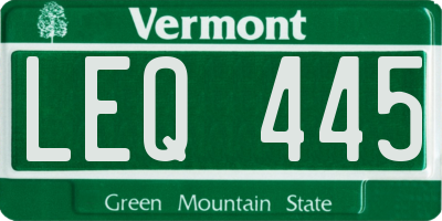 VT license plate LEQ445