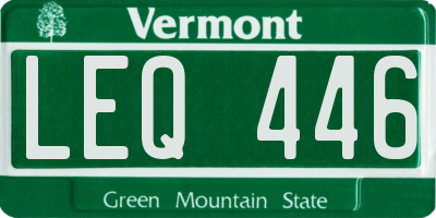 VT license plate LEQ446