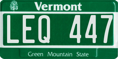 VT license plate LEQ447