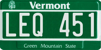 VT license plate LEQ451