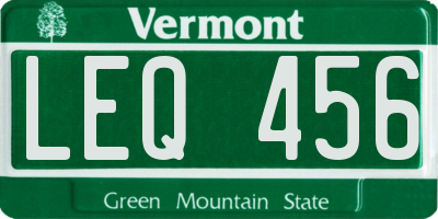 VT license plate LEQ456