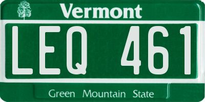 VT license plate LEQ461