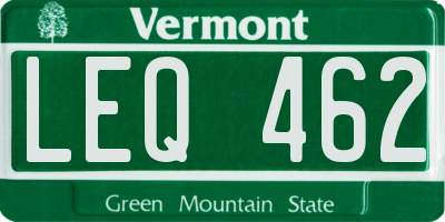 VT license plate LEQ462
