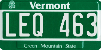 VT license plate LEQ463