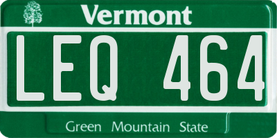 VT license plate LEQ464
