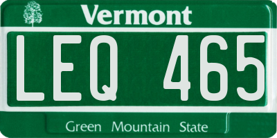 VT license plate LEQ465