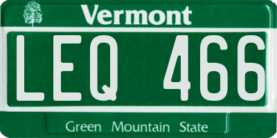 VT license plate LEQ466