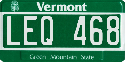 VT license plate LEQ468