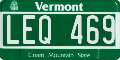 VT license plate LEQ469