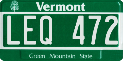 VT license plate LEQ472