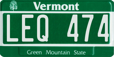 VT license plate LEQ474